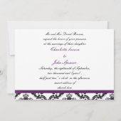 paarse damasbruiloft Uitnodigingen (Achterkant)