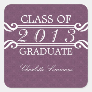Paarse  Damask 2013 Afstuderen Stickers