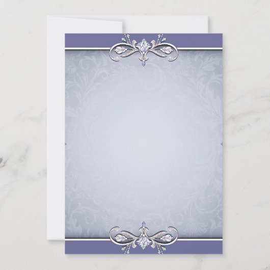 Paarse Damask 50ste verjaardag Kaart (Achterkant)