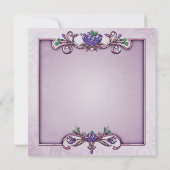 Paarse Damask 50ste verjaardag Kaart (Achterkant)