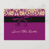 Paarse Damask Aankondigingskaart (Voorkant)