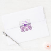 Paarse Damask, amethist afbeelding Dank u Sticker (Envelop)
