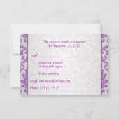 Paarse Damask, amethyst afbeelding RSVP Uitnodigin Kaartje (Achterkant)