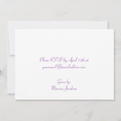 Paarse Damask Baby shower Uitnodiging (Achterkant)