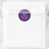 Paarse Damask & Bow Sweet 16 Envelop Sticker (Tas)