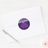 Paarse Damask & Bow Sweet 16 Envelop Sticker (Envelop)