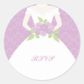 Paarse Damask Bride Ronde Sticker (Voorkant)