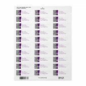 Paarse Damask Bruiloft retour adres zegels Etiket (Full Sheet)