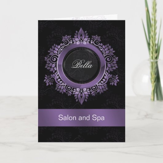 paarse damask Business Hartelijk dank Bedankkaart (Voorkant)