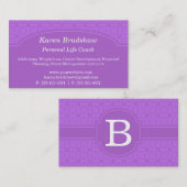 Paarse Damask Career- en Life Coach-Visitekaartjes Visitekaartje (Voorkant / Achterkant)