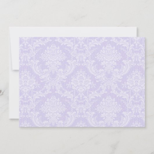 Paarse Damask Cross Meisjes Fotodoopuitnodiging Kaart (Achterkant)