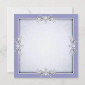 Paarse Damask Cross Meisjes Paarse Eerste Communie Kaart (Achterkant)