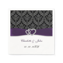Paarse Damask Diamante Wedding Classic