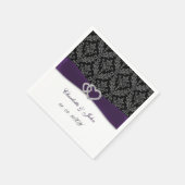 Paarse Damask Diamante Wedding Classic Servet (Hoek)