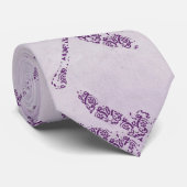 Paarse Damask Dragonfly Wedding Stropdas (Opgerold)