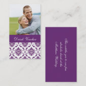 Paarse Damask Drink voor het huwelijk Voucher Kortingskaartje (Voorkant / Achterkant)