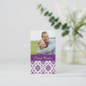 Paarse Damask Drink voor het huwelijk Voucher Kortingskaartje (Staand voorkant)