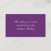 Paarse Damask Drink voor het huwelijk Voucher Kortingskaartje (Achterkant)