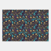 Paarse Damask Floral Inpakpapier Vel (Voorkant 2)