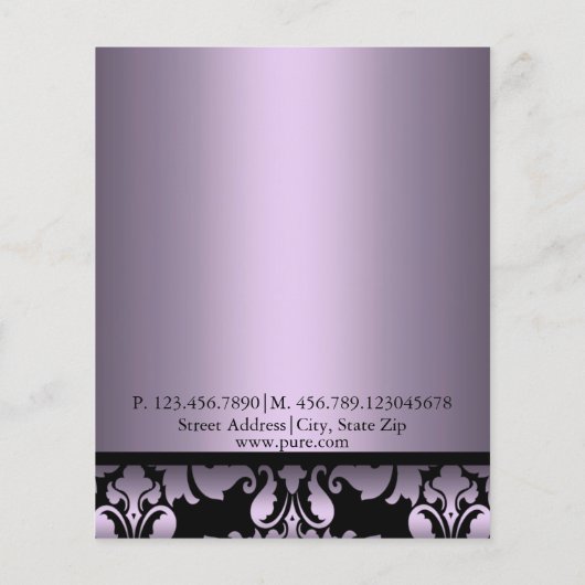 Paarse Damask Flyer (Achterkant)