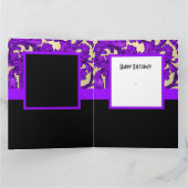 Paarse damask fotosjabloon zoet zestien bedankkaart (Binnen)