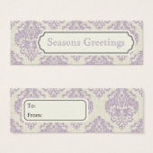 Paarse Damask Gift Labels, profielkaarten Mini Visitekaartjes (Voorkant /achterkant)