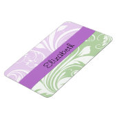 Paarse Damask, Green Damask, Jouw naam Magneet (Linkerzijde)