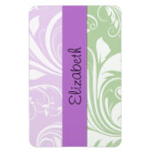 Paarse Damask, Green Damask, Jouw naam Magneet (Verticaal)