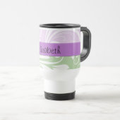 Paarse Damask, Green Damask, Jouw naam Reisbeker (Voorkant rechts)