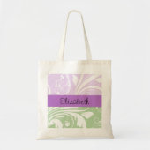 Paarse Damask, Green Damask, Jouw naam Tote Bag (Voorkant)