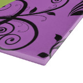 Paarse Damask, Green Damask, Monogram Snijplank (Hoek)