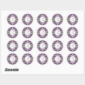 Paarse Damask Initiaal Sticker Letter Z Bruiloft (Vel)