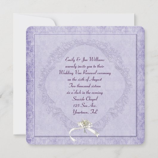 Paarse Damask Kaart (Voorkant)