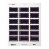 Paarse Damask Kant Bruiloft Mailing Label (Full Sheet)