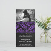 Paarse Damask Lace sparen de Datum Save The Date (Staand voorkant)