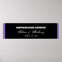 Paarse Damask Lace Wedding of Verloving Banner