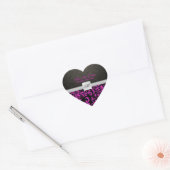 Paarse Damask Monogram Sla de Datum stickers op (Envelop)