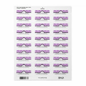 Paarse Damask Monogram V Wedding Mailing Labels (Full Sheet)