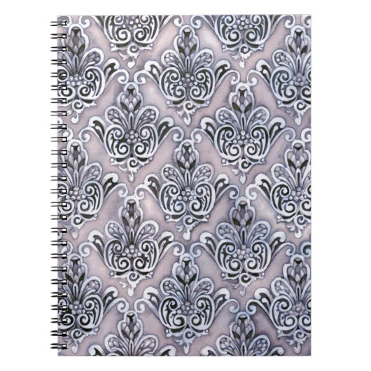 Paarse Damask Notitieboek (Voorkant)