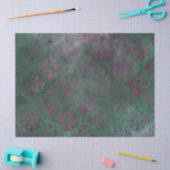 Paarse Damask op versgroene achtergrond ontkoppeli Tissuepapier (Craft)