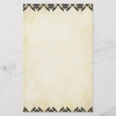 Paarse Damask op warmgrijs 100% gerecycled papier (Achterkant)