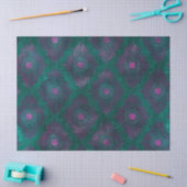 Paarse Damask over Blauwgroen ontkoppeling Tissuepapier (Craft)