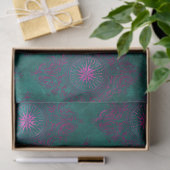 Paarse Damask over Blauwgroen ontkoppeling Tissuepapier (Geschenk)