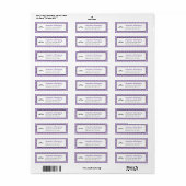 Paarse Damask Pattern Afstuderen Etiket (Full Sheet)