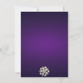 Paarse Damask & Pearl Sweet 16 verjaardagsuitnodig Kaart (Achterkant)