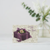 Paarse Damask Roos Zakelijke Cadeaubon Kaarten Kortingskaartje (Staand voorkant)