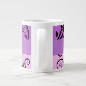 Paarse Damask, roze Damask, Jouw naam Grote Koffiekop (Achterkant)