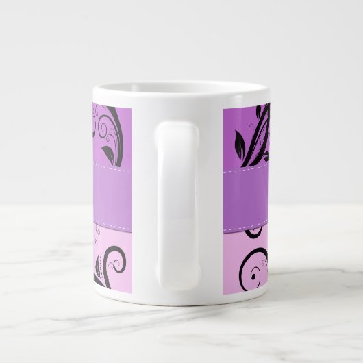 Paarse Damask, roze Damask, Jouw naam Grote Koffiekop (Achterkant)