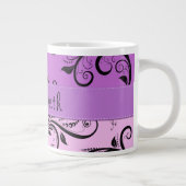 Paarse Damask, roze Damask, Jouw naam Grote Koffiekop (Rechts)