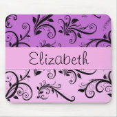 Paarse Damask, roze Damask, Jouw naam Muismat (Voorkant)